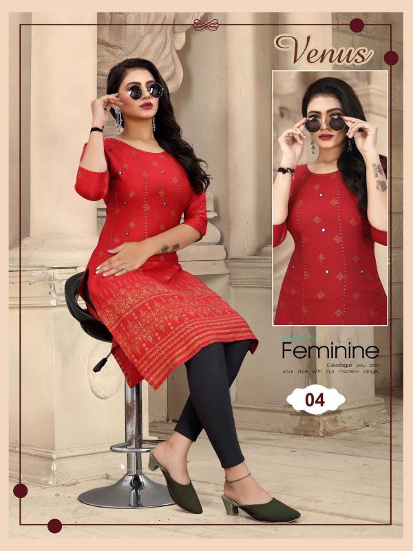 Aagya Venus Ethnic Wear Rayon Designer Kurti Collection